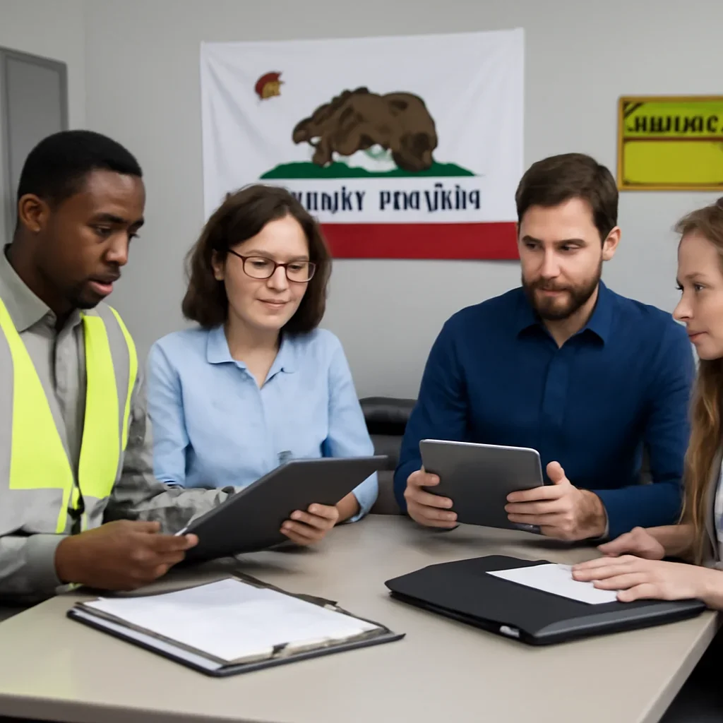 Team reviewing records related to california-specific rules and documentation