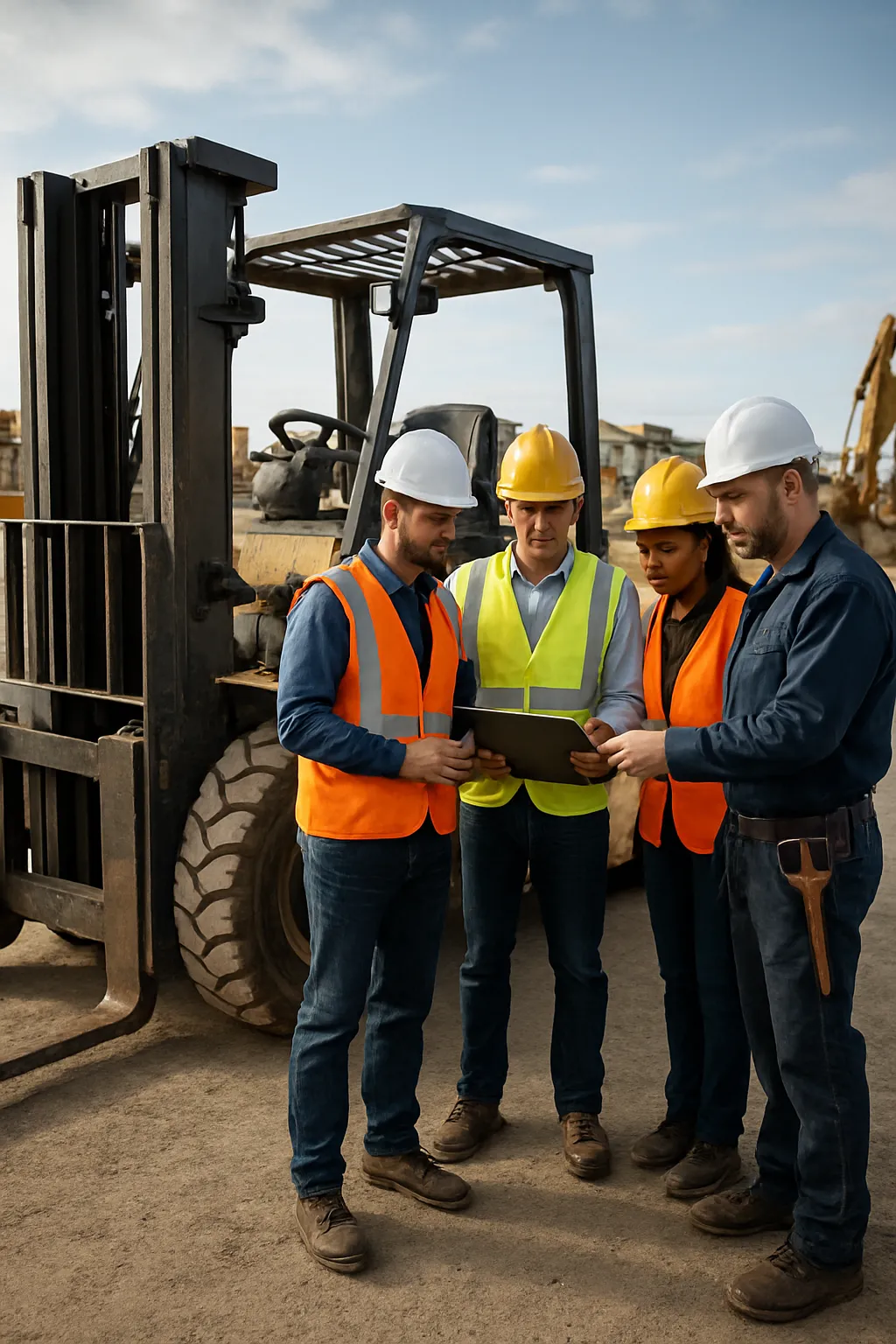Fleet managers planning whether to repair or replace construction forklift equipment